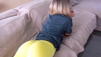 Mature Woman Teases Her Step Son With Her Big Ass And He Cums On Her Feet. Amateur Video In High Definition