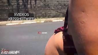 Attractive Kriss Hotwife Noel Strips In Bustling Traffic Of Salvador Bahia During Christmas