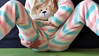 Young Woman In Nightwear Pleasures Herself To A Squirting Climax